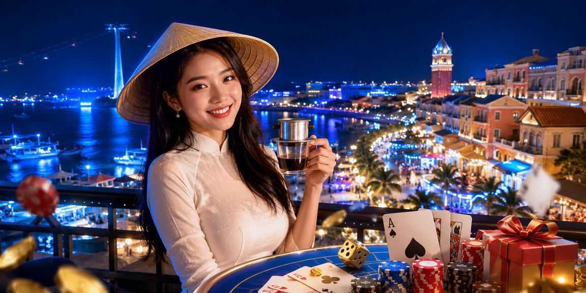 Người chơi thư giãn bên bàn bài tại Phú Quốc