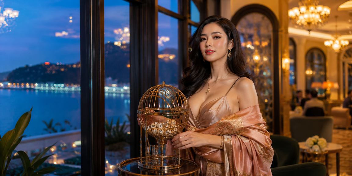 Cảnh Vũng Tàu với người dùng xem xổ số và truy cập nền tảng giải trí bên ly cà phê